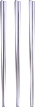 Stainless Steel Chopsticks,Reusable ,Dishwasher Safe , Easy to Use（3 PCS,silver）