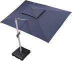PURPLE LEAF 10' X 13' Patio Umbrella Outdoor Rectangle Umbrella Large Cantilever Umbrella Windproof Offset Heavy Duty Sun for Garden Deck Pool Patio, Navy Blue