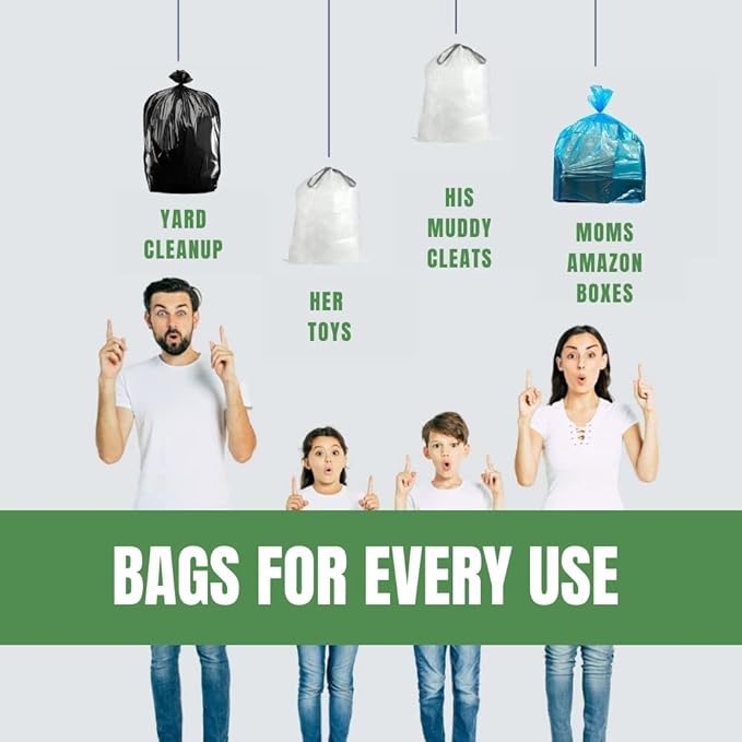 Plasticplace 30-40 Gallon Recycling Trash Bags │ 1.2 Mil│ Blue Garbage Bag Liners │ 33” x 46” (100 Count)