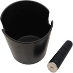 HOMEE 4.8 Inch Espresso Coffee Knock Box with Silicone Round Tamper Mat | Detachable Metal Knock Rod,Non-Slip Base,Easy to Clean,Barista Style Knock Box Suitable for Home Kitchen & Small Coffee Bar