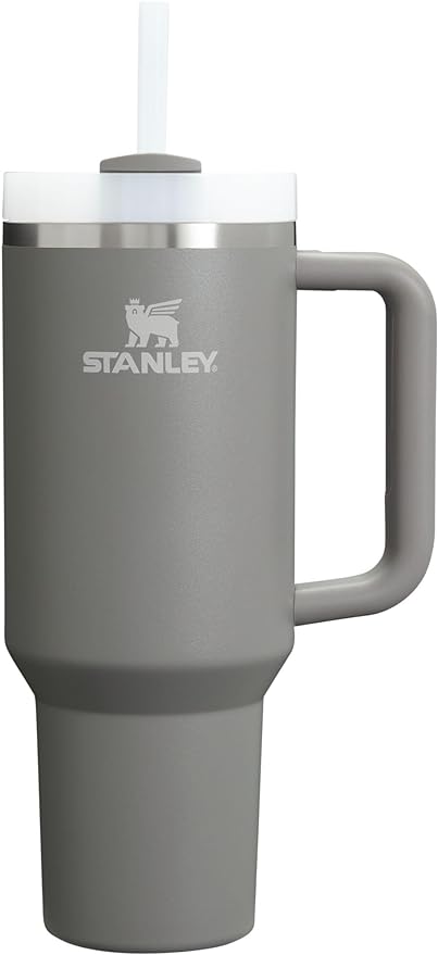 STANLEY Quencher H2.0 Flow State Tumbler, 40 oz, Stone | Handle and Straw | 3-Position Lid | Cup Holder Compatible for Travel | Insulated Stainless Steel Cup | BPA-Free