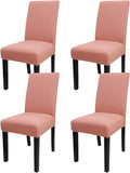 JQinHome Terra Cotta Chair Covers for Dining Room Set of 4, High Stretch Removable Washable Parsons Chair Slipcover for Home Party Hotel Wedding Ceremony (4PCS,Terra Cotta)