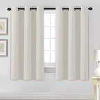 H.VERSAILTEX Room Darkening Curtains for Living Room Light Reducing Thermal Insulated Window Treatment Panels/Drapes Grommet Top 2 Panels (Ivory - 42 x 63 Inches)