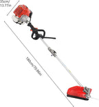 String Trimmer Cordless,5 in 1(Included Brush Cutter, Pruner, Strimmer, Hedge Trimmer and Extension Pole),Petrol Weed Wacker,2 Stroke Red