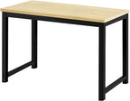 Halter Computer Desk for Home Office 47” Work Table Easy Assembly Walnut Desk Black Frame
