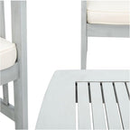 SAFAVIEH Outdoor Collection Rocklin Grey / Beige Cushions/ Stripe Pillows 4-Piece Conversation Patio Set
