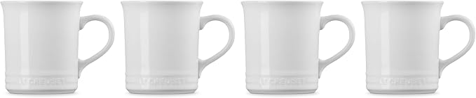 Le Creuset Stoneware Vancouver Mug, Set of 4, 14 oz. each, White
