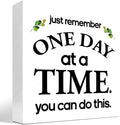 Just Remember One Day at a Time You can Do This Wood Block Sign Desk Decor,Motivational Reminder Wooden Box Plaque Sign Desk Decor for Home Office Workplace Shelf Table Decorations