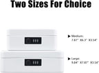 KYODOLED Cash Box with Combination Lock,Safe Metal Box for Money,Storage Lock Box with Money Tray,7.87"x 6.30"x 3.54" White Medium