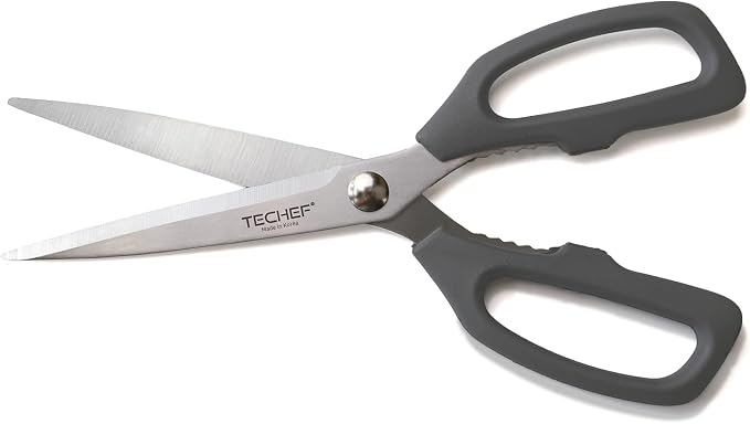 TECHEF Kitchen Shears, All Purpose Scissors, Dishwasher Safe, Heavy Duty Meat Scissors Poultry Shears, Stainless Steel, Made in Korea (Dark Gray)