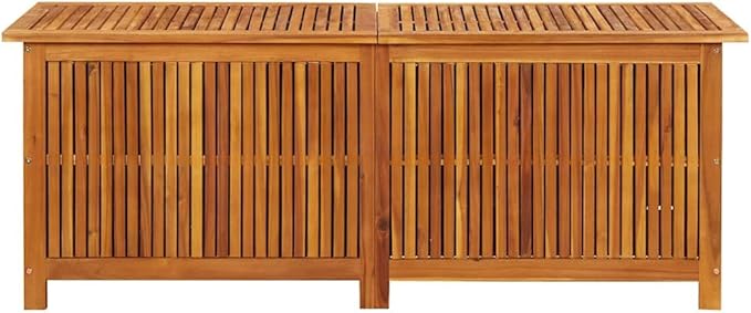 vidaXL Outdoor Storage Box, Deck Box with Gas-Lift Lid, Storage Chest with Water-Resistant Zippered Bag Inside, 59.1''x19.7''x22.8'', Solid Acacia Wood