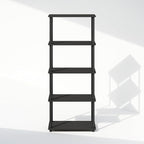Furinno Turn-N-Tube 5-Tier Multipurpose Compact Display Rack, Shelving Unit, Bookcase, Americano/Black