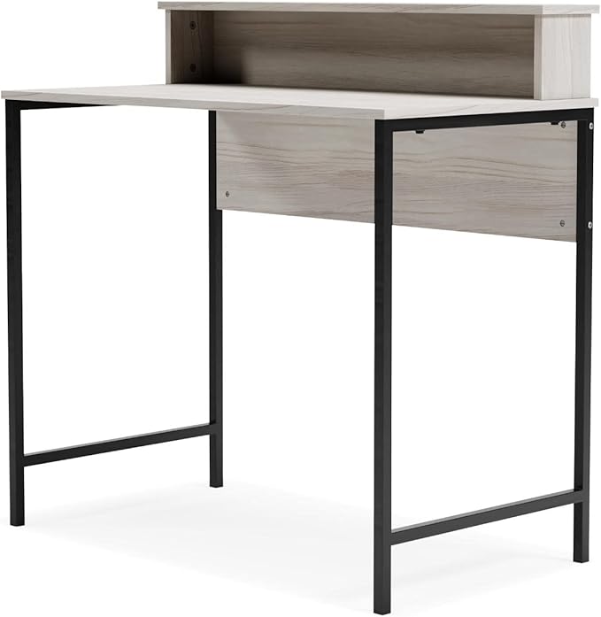 Signature Design by Ashley Bayflynn 36" Modern Home Office Desk With Hutch, White & Black