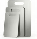 3 PCS Stainless Steel Cutting Boards for Kitchen, Non Toxic Chopping Boards for Meat, Fruits & Break, Dishwasher Safe, (15.3"x11", 13.4"x9", 11.8"x8")