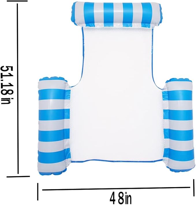 Water Hammock Lounger - Pool Float Lounger for Adults Inflatable Swimming Pool Hammock Floaties Multi-Purpose Pool Floating Lounge Bed for Summer Outdoor Pool