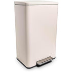 50 Liter / 13.2 Gallon Soft-Close, Smudge Resistant Trash Can with Foot Pedal and Built in Filter- White Color