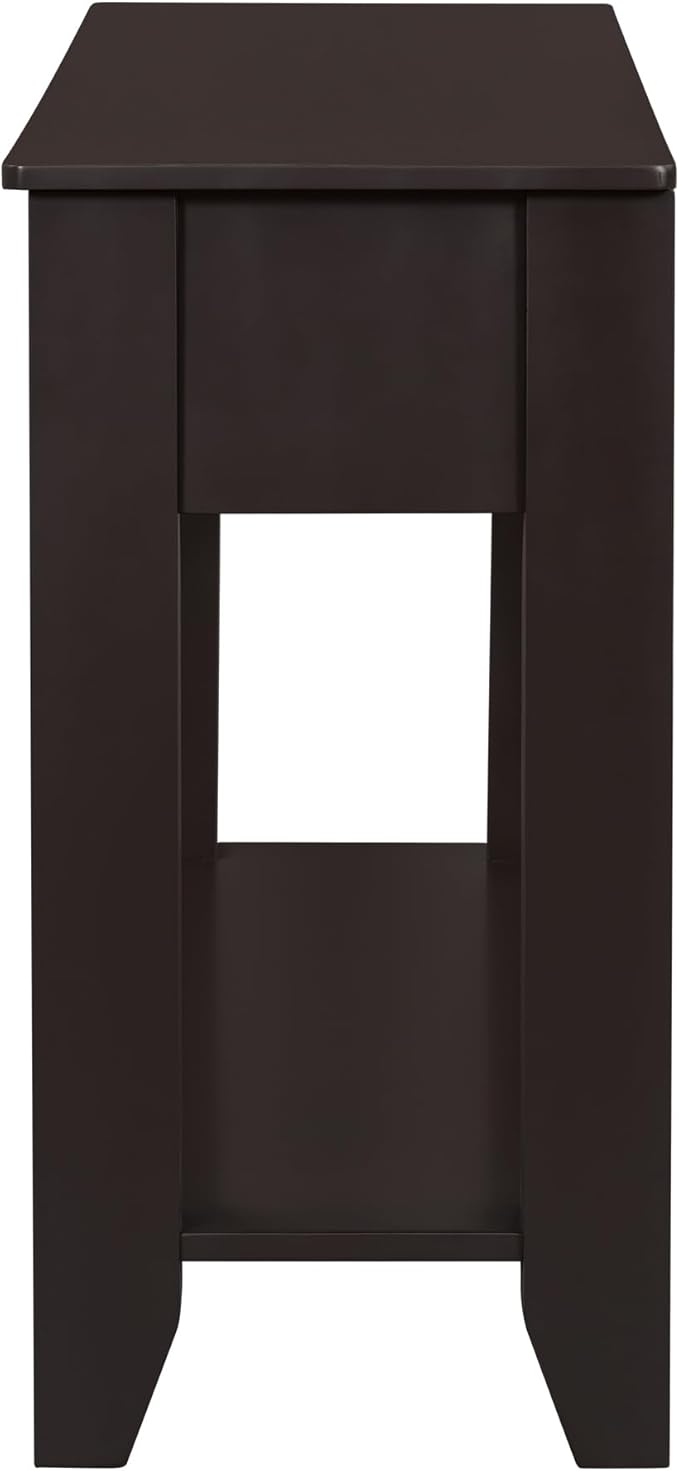 Farmhouse Modern Console Table 55.4-Inch Entryway Sofa Table with Drawers & Storage Shelf for Living Room Hallway Entrance, Dark Coffee