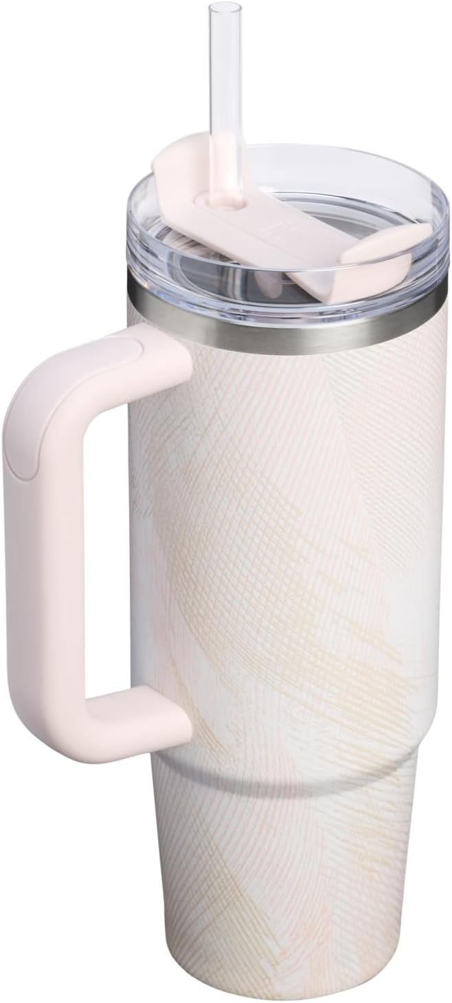 STANLEY Quencher H2.0 Flow State Tumbler, 30 oz, Sahara Plume | Handle and Straw | 3-Position Lid | Cup Holder Compatible for Travel | Insulated Stainless Steel Cup | BPA-Free