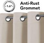 H.VERSAILTEX Ultra Soft Microfiber Thermal Insulated Antique Copper Grommet Blackout Curtains/Window Treatment Draperies 52 by 72 - Inch for Living Room/Bedroom, Set of 2 - Natural