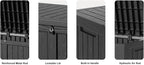 DRATO 120 Gallon Large Deck Box, Outdoor Storage Box for Patio Furniture, Patio Cushions, Gardening Tools, Pool Supplies,660lbs Weight Capacity,Waterproof Resin Storage Boxes