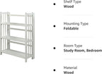 Casual Home 3-Shelf 27.5" Wide Folding Stackable Bookcase, White (New)