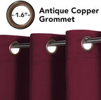 H.VERSAILTEX Christmas Blackout Curtains Blackout Thermal Insulated Curtains for Bedroom/Living Room, 52" Wide x 63" Long Each Panel,Grommet Panels for Small Window (Set of 2, Burgundy)