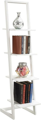 Convenience Concepts Designs2Go 4 Tier Ladder Bookshelf, White