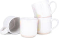 Elanze Designs Glossy Reactive Glaze Large 17 Fluid Ounce Everyday Kitchen Food Grade Ceramic Stoneware Coffee Mug Cup with Comfort Curved Handles, Set of 4, White