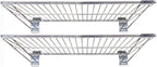 Slatwall Wire Metal Shelf Heavy Duty Adjustable Steel Slat Wall Mount Shelves for Garage Storage & Retail Display (24" x 12") Pack of 2 (Silver)