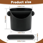 Coffee Knock Box 4 inch Espresso Knock Box with Coffee Tamper Pad Coffee Knock Box Espresso Grounds Espresso Dump Bin for Home/Office (5inch/black)
