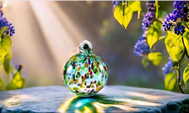 EUSTUMA Hand Blown Glass Witch Ball,Glass Ball Ornament Hanging Garden Gazing Ball Indoor Outdoor Home Décor. (4)