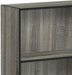 FURINNO Basic 3-Tier Bookcase Storage Shelves, French Oak Grey/Black