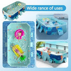 Premium 9.8ft Rectangular Above Ground Pool - Foldable Outdoor Swimming Pool for Backyard, Garden Parties, Kids Fun, and Pet Dog Swimming