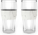 Host Freeze, Frozen Mugs, Freezable Pint Set, Beer Keep Your Drinks Cold, Double Walled Insulated Glasses, Tumbler for Iced Coffee, 16oz, Set of 2, Marble