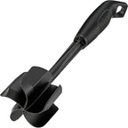 Ourokhome Meat Chopper and Potato Masher, Heat Resistant Nylon Ground Beef Smasher for Hamburger, 5 Curved Blades Nonstick Mixer & Stirrer, Practical Kitchen Gadgets, Black