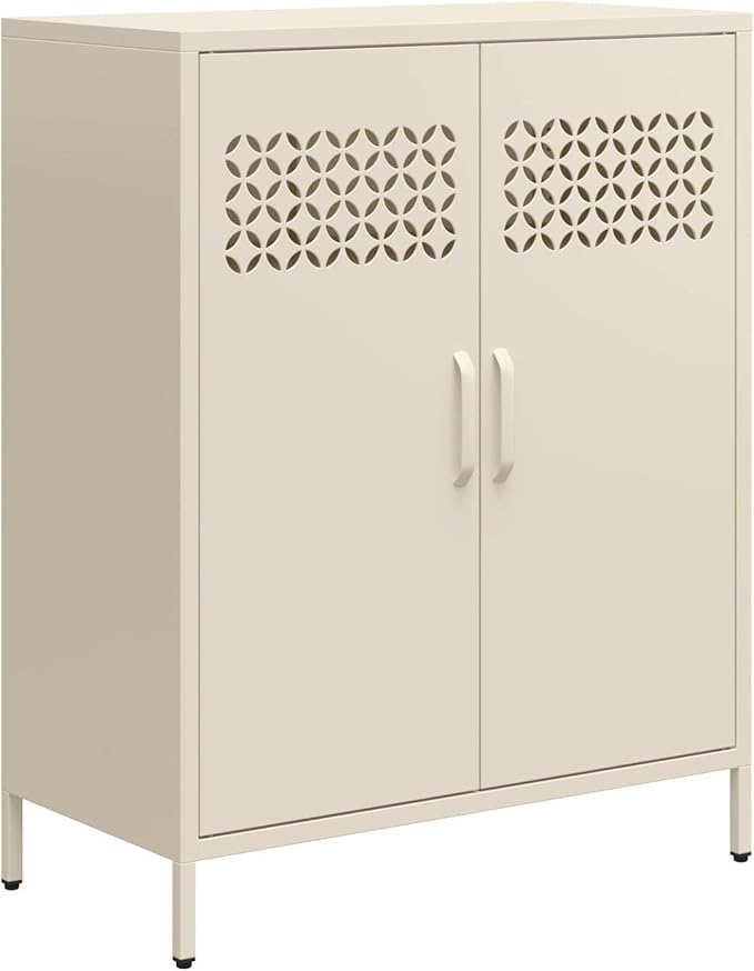 Mr. Kate Annie Short Metal 2 Door Cabinet, Parchment