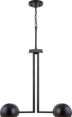 Capital Lighting 433141MB Hadley Urban/Industrial Curvy Arm Dome Chandelier, 4-Light 240 Total Watts, 21" H x 27" W, Matte Black