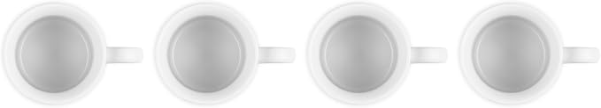 Le Creuset Stoneware Vancouver Mug, Set of 4, 14 oz. each, White