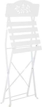 Alpine Corporation Indoor/Outdoor 3-Piece Bistro Set Folding Table and Chairs Patio Seating, White