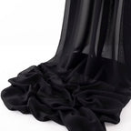Pack of 5 | Black |14ft Chiffon Table Runner 29x170 Inches Long Romantic Rustic Sheer Gauze Runner for Wedding Bridal Shower Birthday Banquets Engagement Spring Easter Boho Decorations