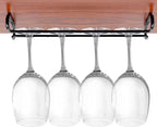GeLive 10 Inch Set of 2 Under Cabinet Wine Glass Rack Stemware Holder Glass Storage Hanger Organizer for Kitchen and Bar (Black)