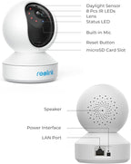 REOLINK E1 Pro Indoor Security Camera, 4MP Plug-in Pet Camera Support 2.4/5 GHz WiFi, 360 Degree Baby/Dog Monitor with Auto Tracking, Person/Pet Detection, Night Vision, 2 Way Audio, Local Storage