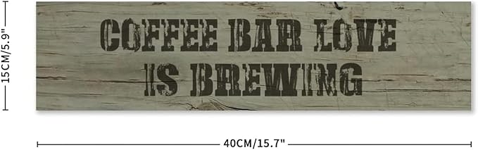 Generic Funny Wood Sign Coffee Bar Love is Brewing Rustic Wooden Hanging Sign Home Farmhouse Kitchen Wall Decoration 16 x 6 Inch