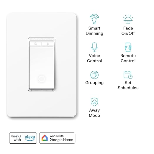 Kasa Smart Dimmer Switch HS220P3, Single Pole, Needs Neutral Wire, 2.4GHz Wi-Fi Light Switch Works with Alexa and Google Home, UL Certified,, No Hub Required, 3-Pack