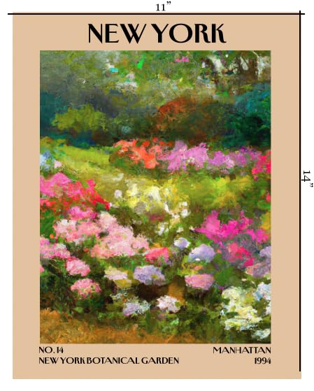 Retro Vintage New York Wall Art Print - 11x14 Unframed Poster - New York City Souvenirs, Cute Trendy Colorful Wall Decor (New York Botanical Garden, 11x14")