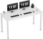 sogesfurniture 55.1 inches Office Desk Computer Desk Gaming Desk Computer Table Sturdy Writing Workstation for Home Office, White