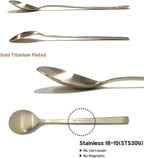 [5 Sets] [Made in Korea] Korean Sticky Rice Spoon Chopsticks Set Gold Titanium Plating 304 Stainless Steel Tableware Cutlery Set Mukbang Chopsticks (Cosmos TITANIUM, 5 Sets)