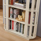 Tall Book Shelf Unit Combo, 5 Layer Storage Shelves Organizer, Modular Open Back Grid Bookcase for Home Office Decor, White Oak