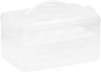 Snapware (2-Layer,24 Eggs Plastic Detachable Deviled Egg Carrier Storage Container With Lid and Handle,Freezer Dishwasher Microwave Safe,(Pack of 6)