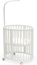 Stokke Sleepi Mini Bundle, White - includes Crib/Bed, Mattress & Drape Rod - Suitable for Ages 0-5 Years Old - Adjustable & Stylish